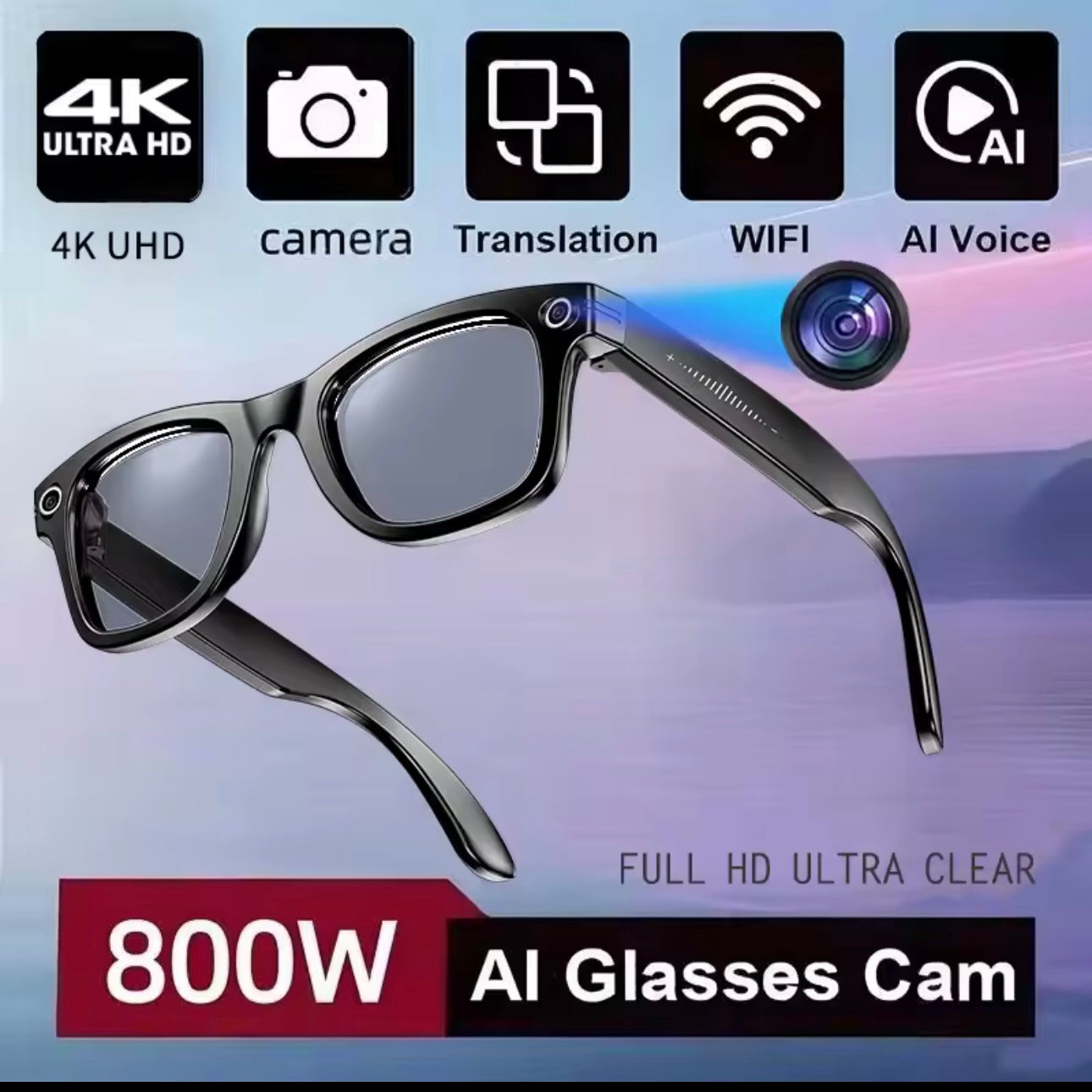🤖 AI Smart Glasses | Hands-Free Calls • HD Camera • Real-Time Translation