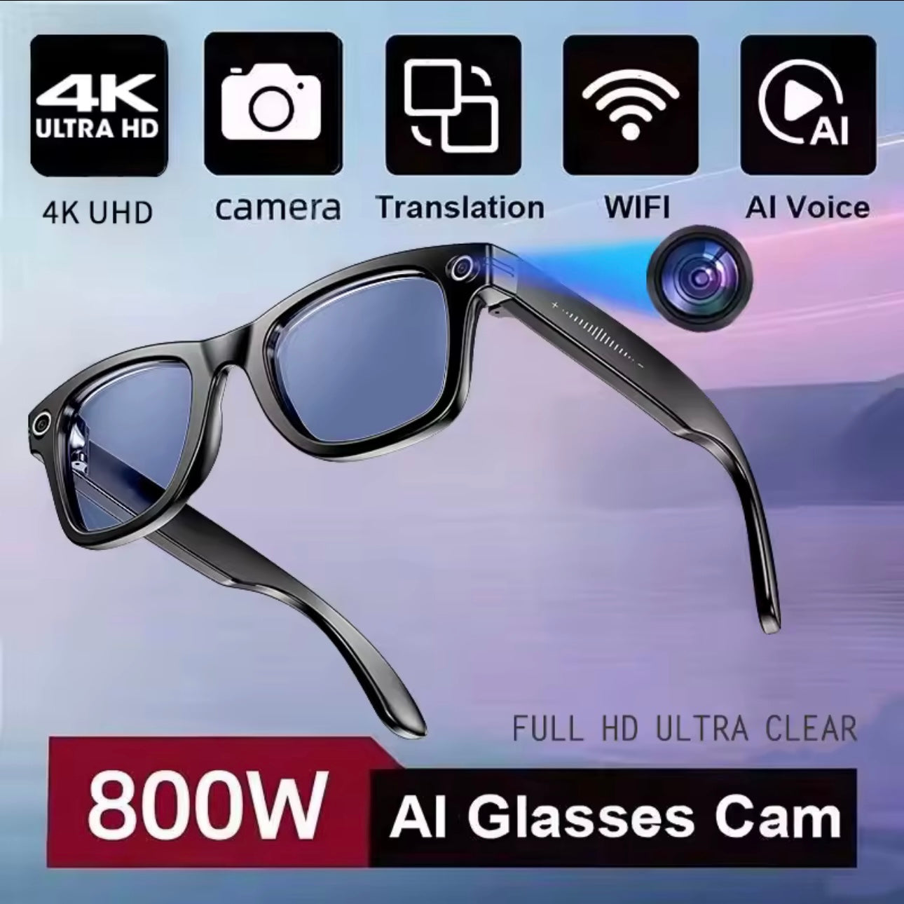 🤖 AI Smart Glasses | Hands-Free Calls • HD Camera • Real-Time Translation